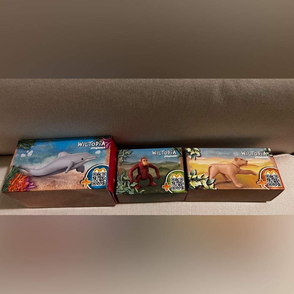 McDonald’s Happy Meal Toy 2024 -3Pack- Wiltopia playmobil Dolphin Lion Orangutan